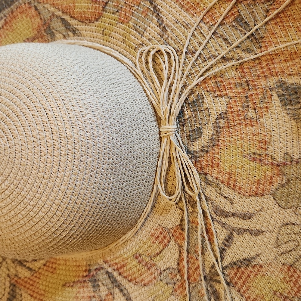 SUNHAT Beigè  Floral Wide Brim NWT - Picture 4 of 5